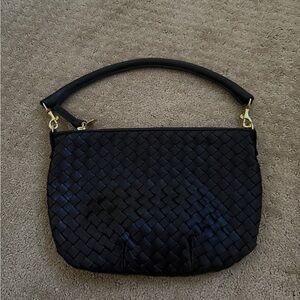 Clare V - Black Woven Mini Bag Petit Moyen